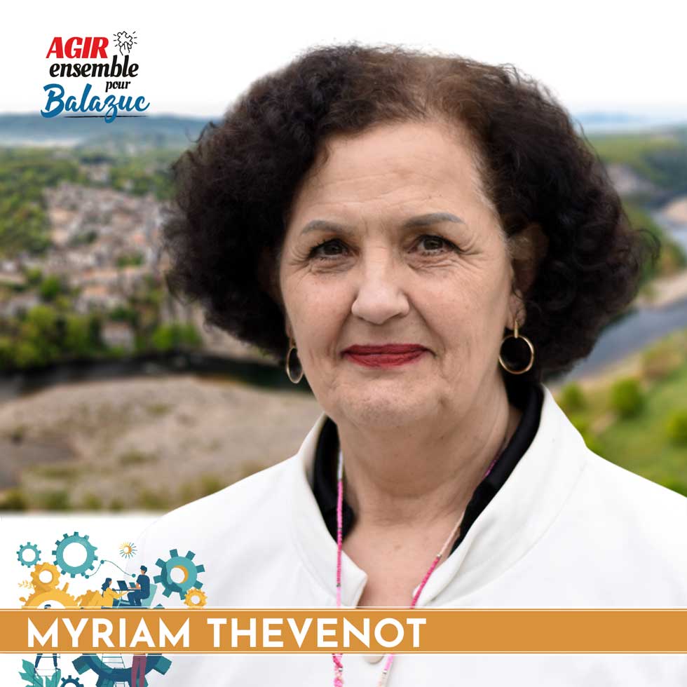 Myriam THEVENOT 66 ans, retraitée, ancienne secrétaire médicale, candidate aux élections municipale de balazuc 2026. Membre de l'équipe d'Agir ensemble pour Balazuc