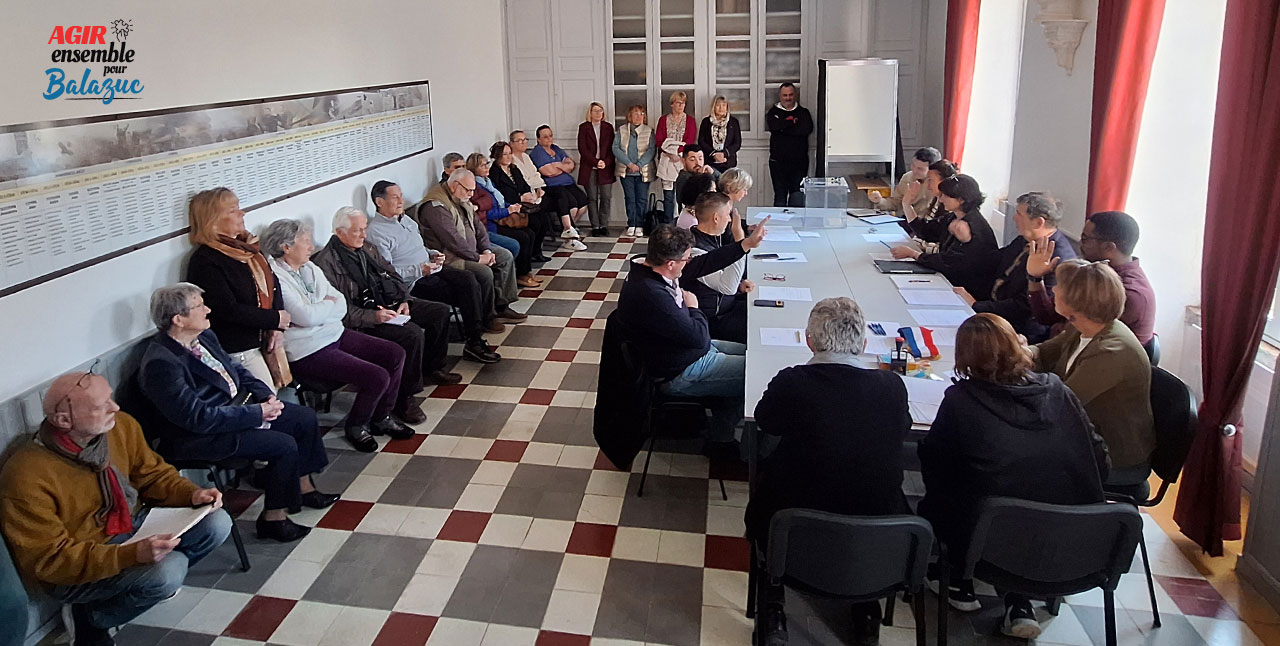 Première réunion du Conseil Municipal à Balazuc, les nouveaux élus désignent le Maire et ses Adjoints.