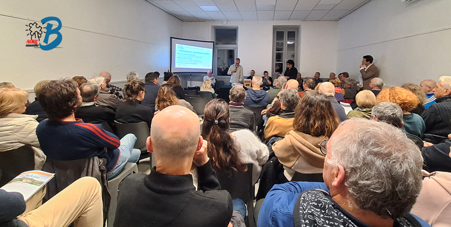 Réunion publique agir ensemble pour Balazuc, présentation de la liste et du candidat Mehdi Bennourine